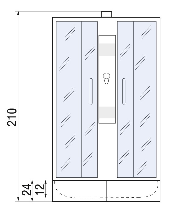 Душевая кабина River Quadro Б/К 80/24 MT 80x80