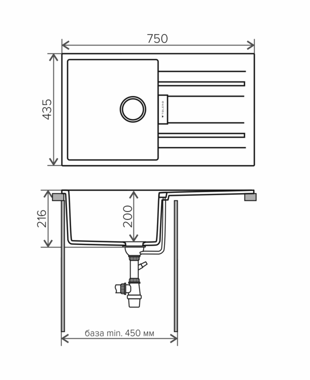 Мойка для кухни Tolero Loft TL-750 черная