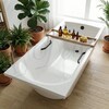 Ванна из искусственного камня Delice Astra 160x70 глянцевая с черными ручками DLR330054RB-G