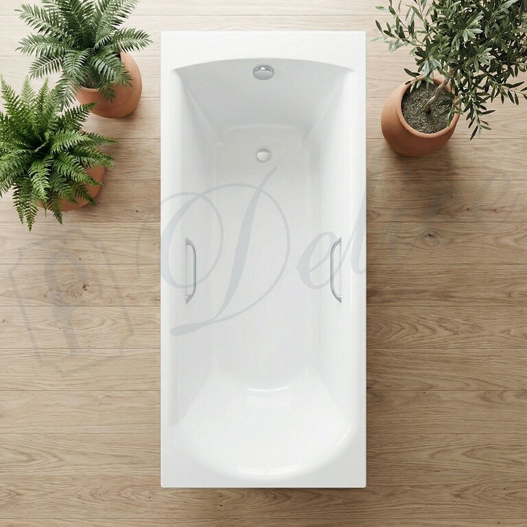 Ванна из искусственного камня Delice Astra 150x70 глянцевая с ручками хром DLR330053R-G