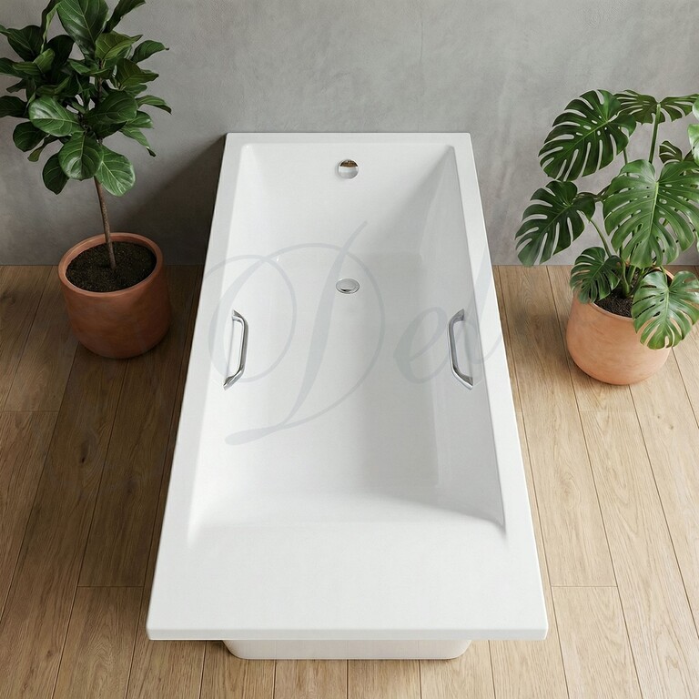 Ванна из искусственного камня Delice Diapason Ultra с узким бортом 170x80 глянцевая с ручками хром DLR330051R-G