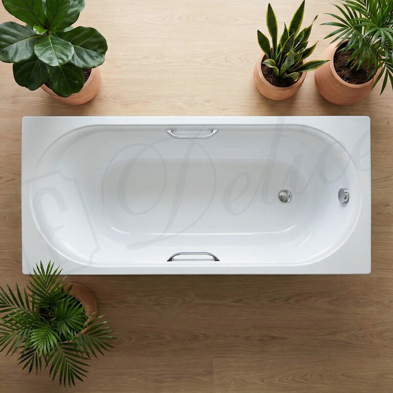 Ванна из искусственного камня Delice Dolce 170x70 глянцевая с ручками хром DLR330058R-G