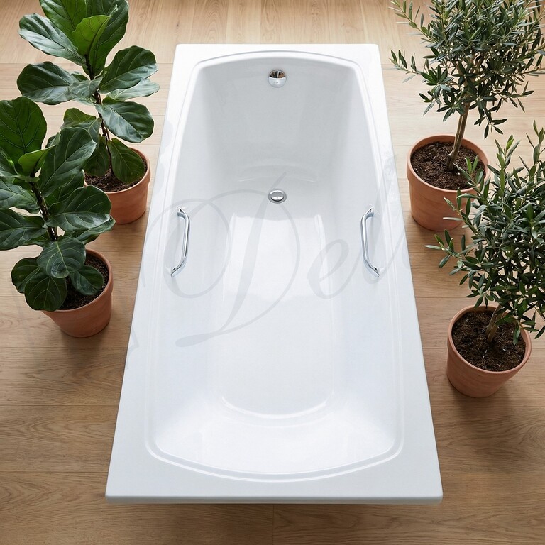 Ванна из искусственного камня Delice Veneto 180x75 глянцевая с ручками хром DLR330062R-G