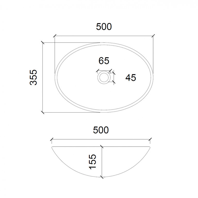 Раковина Abber Glas AK2303 50x35