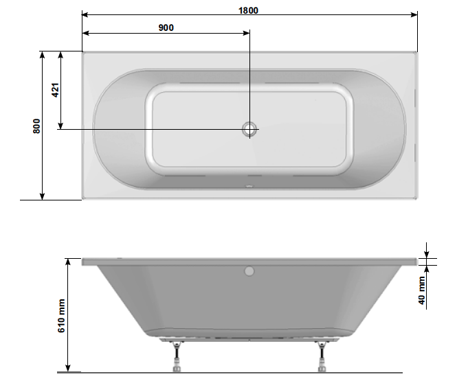 Акриловая ванна Ravak City 180x80 C920000000