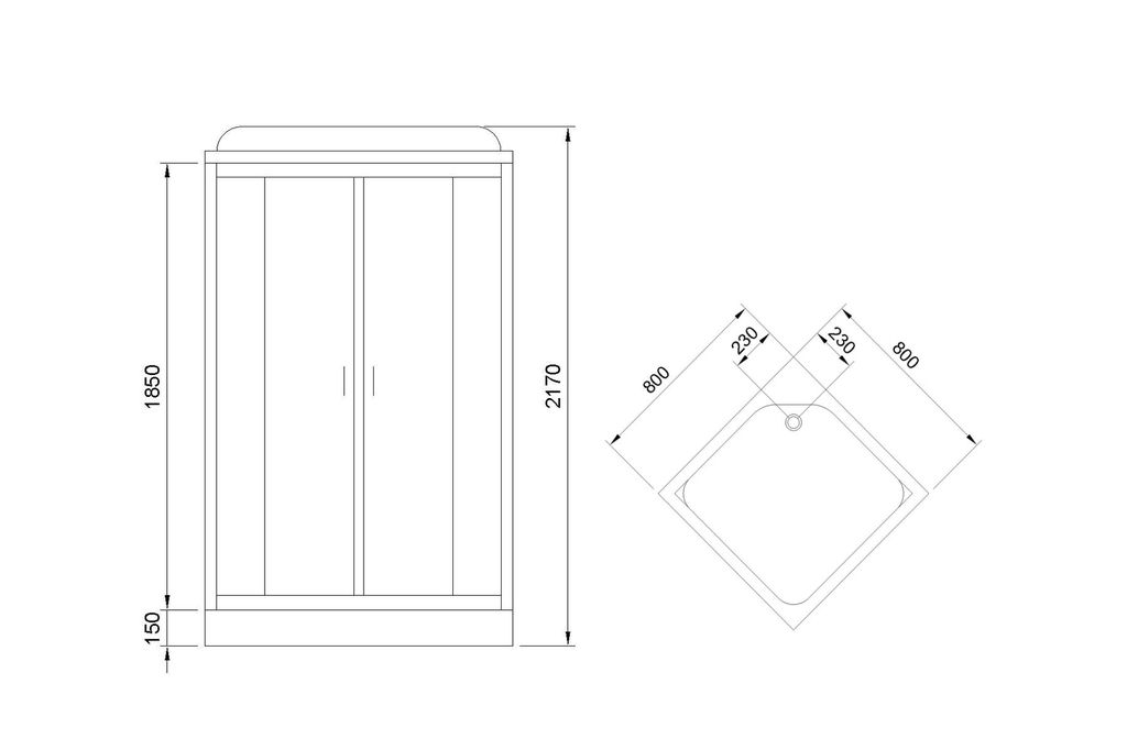 Душевая кабина Royal Bath RB80HP6-WC-CH 80x80