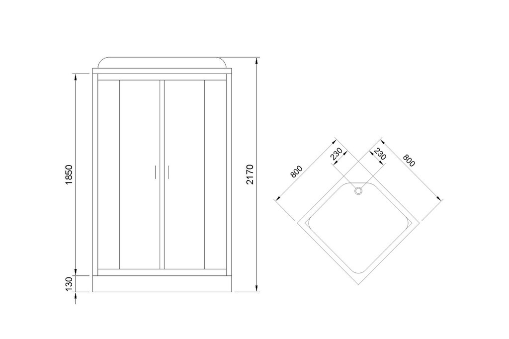 Душевая кабина Royal Bath RB80HP6-WC-BL 80x80