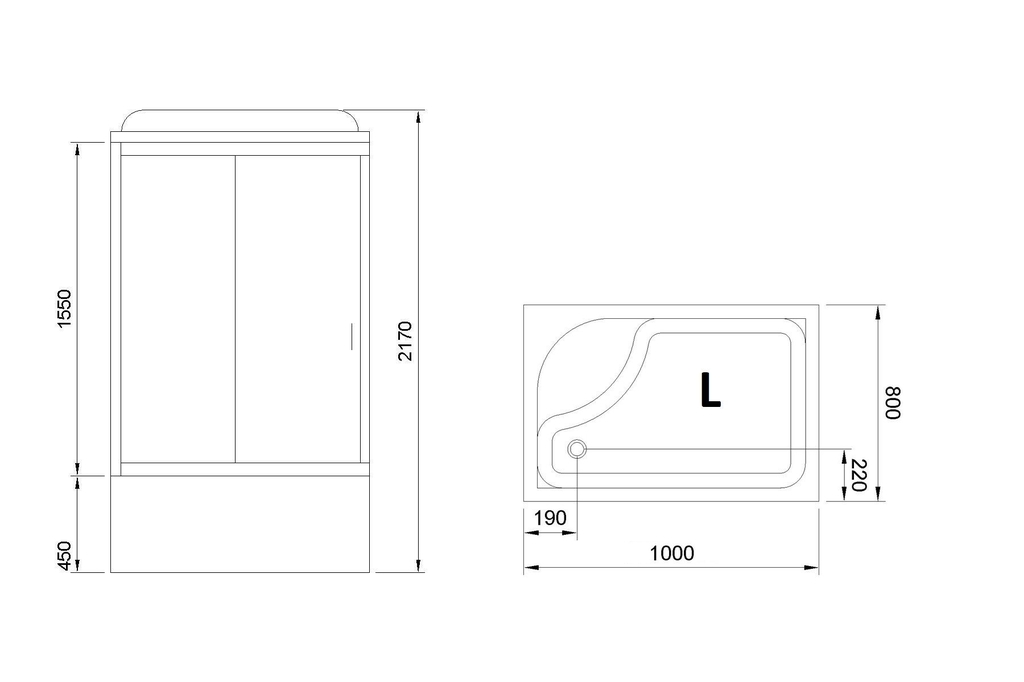 Душевая кабина Royal Bath RB8100BP1-M-L 100x80