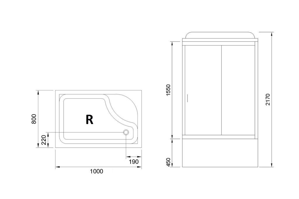 Душевая кабина Royal Bath RB8100BP5-BT-R 100x80