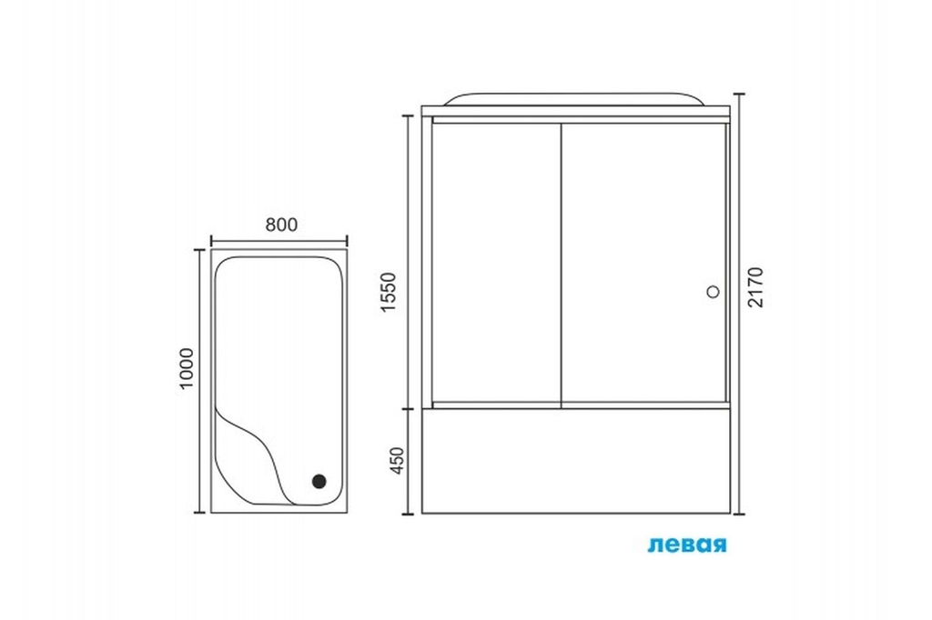 Душевая кабина Royal Bath RB8100BP6-WT-L 100x80