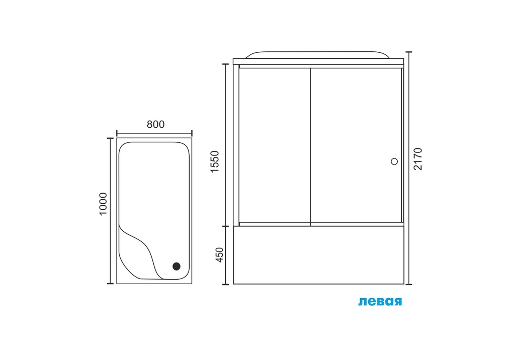 Душевая кабина Royal Bath RB8100BP3-WT-L 100x80