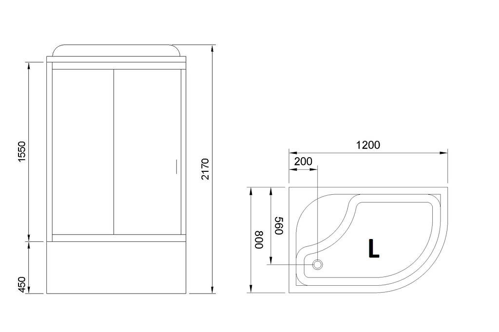 Душевая кабина Royal Bath RB8120BK1-T-L 120x80
