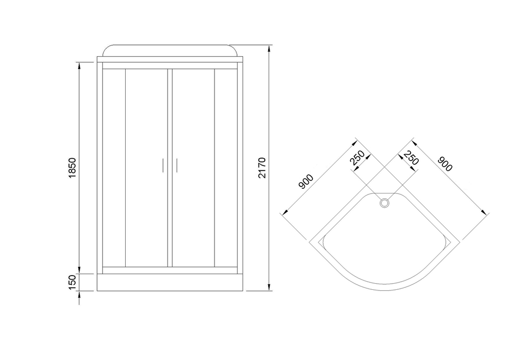 Душевая кабина Royal Bath RB90HK2-M-CH 90x90