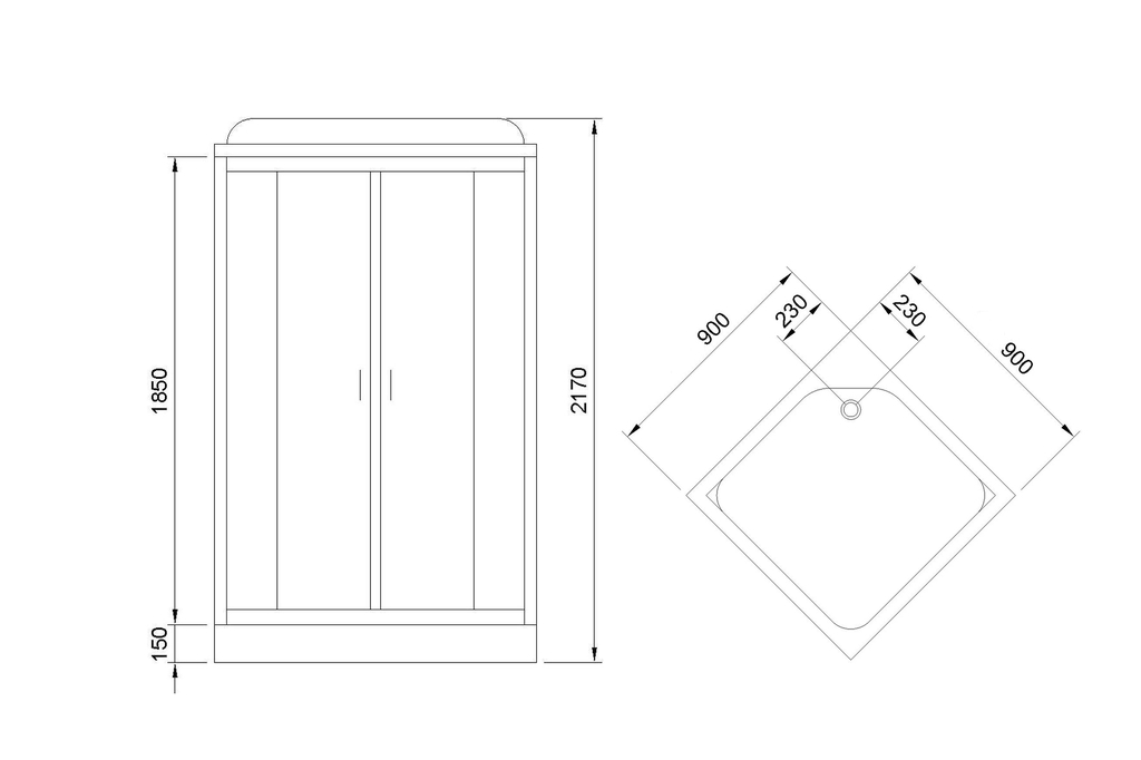 Душевая кабина Royal Bath RB90HP6-WC-CH 90x90