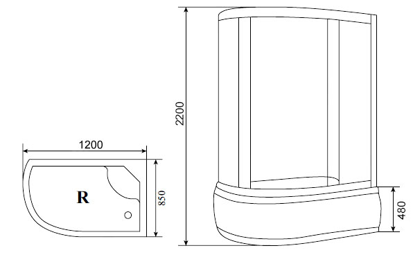 Душевая кабина Timo T-1120 R 120x85