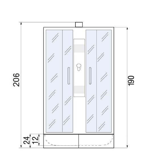 Душевая кабина River Quadro Б/К 90/70/24 МТ 90x70