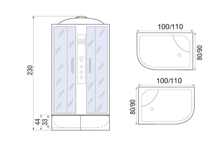Душевая кабина River Dunay XL 110/80/44 MT L 110x80