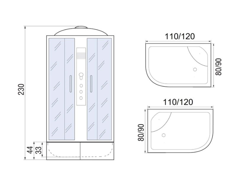 Душевая кабина River Dunay XL 120/90/44 МТ L 120x90