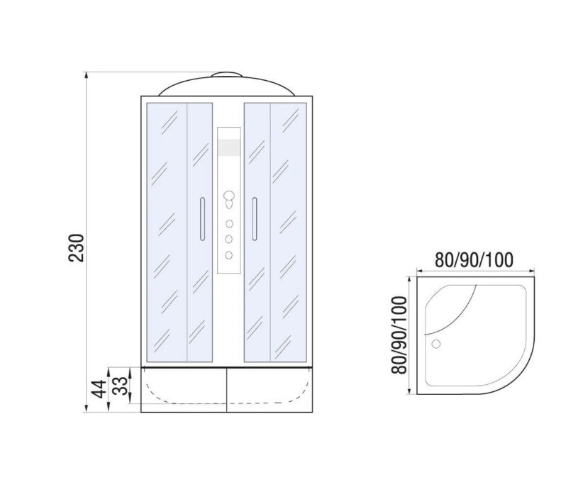 Душевая кабина River Dunay XL 80/43 ТН 80x80