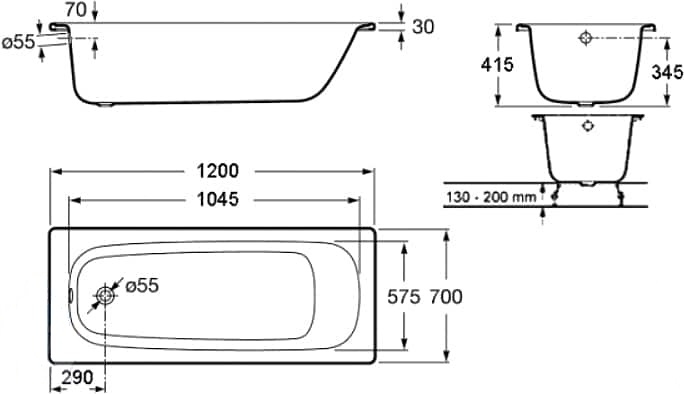 Стальная ванна Roca Contesa 212D06001 120x70