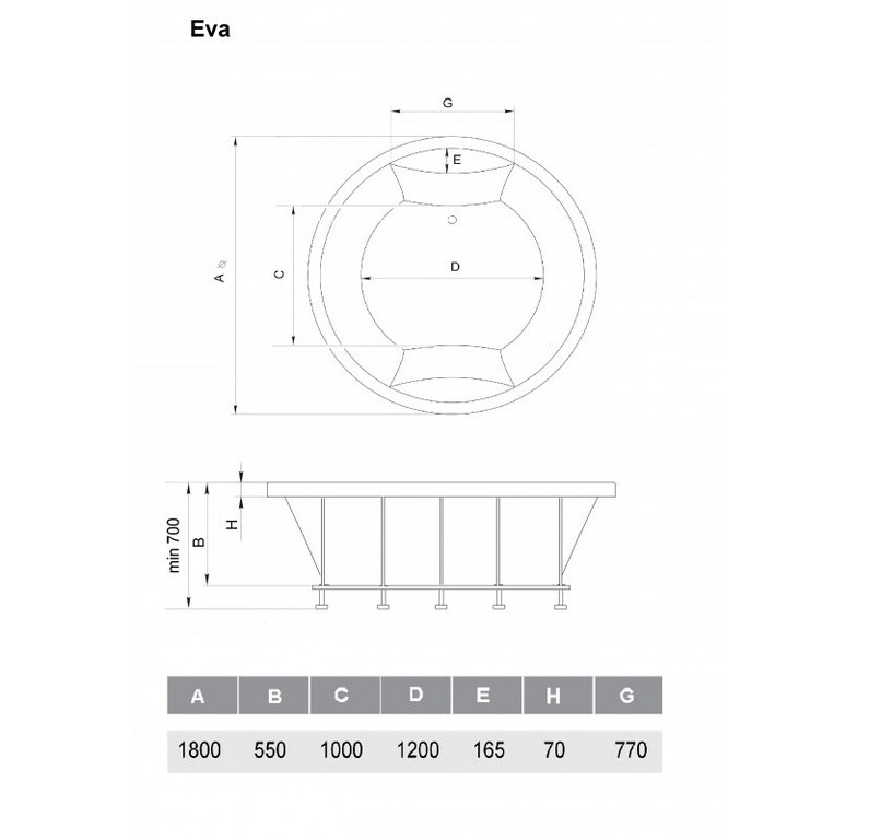 Акриловая ванна Vayer Eva D180