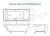 Ванна из искусственного камня Delice Astra 160x70 глянцевая с ручками хром DLR330054R-G