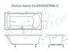 Ванна из искусственного камня Delice Astra 180x80 глянцевая с черными ручками DLR330057RB-G