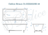 Ванна из искусственного камня Delice Bravo 180x80 матовая с ручками хром DLR330001R-M