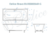 Ванна из искусственного камня Delice Bravo 170x70 глянцевая с ручками хром DLR330034R-G