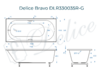 Ванна из искусственного камня Delice Bravo 170x75 глянцевая с ручками хром DLR330035R-G
