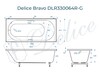 Ванна из искусственного камня Delice Bravo 180x70 глянцевая с ручками хром DLR330064R-G