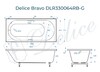 Ванна из искусственного камня Delice Bravo 180x70 глянцевая с черными ручками DLR330064RB-G