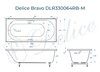 Ванна из искусственного камня Delice Bravo 180x70 матовая с черными ручками DLR330064RB-M