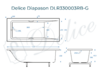 Ванна из искусственного камня Delice Diapason 150x70 глянцевая с черными ручками DLR330003RB-G