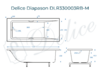 Ванна из искусственного камня Delice Diapason 150x70 матовая с черными ручками DLR330003RB-M