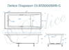 Ванна из искусственного камня Delice Diapason 170x70 глянцевая с черными ручками DLR330005RB-G