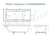 Ванна из искусственного камня Delice Diapason 170x70 матовая с черными ручками DLR330005RB-M