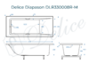 Ванна из искусственного камня Delice Diapason 180x70 матовая с ручками хром DLR330008R-M