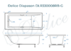 Ванна из искусственного камня Delice Diapason 180x70 глянцевая с черными ручками DLR330008RB-G