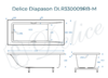 Ванна из искусственного камня Delice Diapason 180x80 матовая с черными ручками DLR330009RB-M