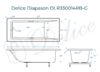 Ванна из искусственного камня Delice Diapason 150x75 глянцевая с черными ручками DLR330014RB-G