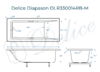 Ванна из искусственного камня Delice Diapason 150x75 матовая с черными ручками DLR330014RB-M