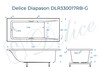 Ванна из искусственного камня Delice Diapason 165x70 глянцевая с черными ручками DLR330017RB-G