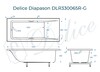 Ванна из искусственного камня Delice Diapason 180x75 глянцевая с ручками хром DLR330065R-G