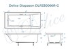 Ванна из искусственного камня Delice Diapason 175x75 глянцевая с ручками хром DLR330066R-G