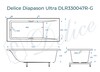 Ванна из искусственного камня Delice Diapason Ultra с узким бортом 150x70 глянцевая с ручками хром DLR330047R-G