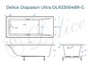 Ванна из искусственного камня Delice Diapason Ultra с узким бортом 160x70 глянцевая с ручками хром DLR330048R-G