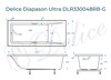 Ванна из искусственного камня Delice Diapason Ultra с узким бортом 160x70 глянцевая с черными ручками DLR330048RB-G