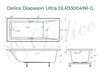 Ванна из искусственного камня Delice Diapason Ultra с узким бортом 170x70 глянцевая с ручками хром DLR330049R-G