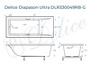 Ванна из искусственного камня Delice Diapason Ultra с узким бортом 170x70 глянцевая с черными ручками DLR330049RB-G